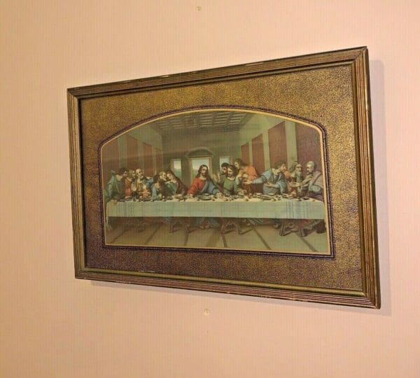 Framed painting of The Last Supper.