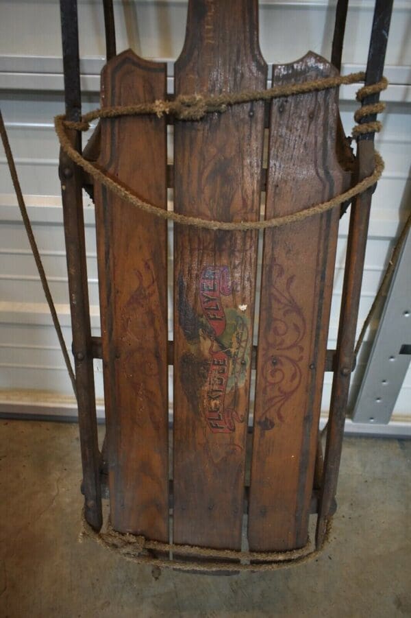 1920's Flexible Flyer No 1 C Antique Primitive Wood Sled, sleigh, tobaggan