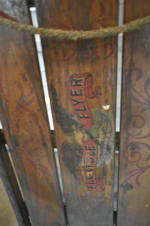 1920's Flexible Flyer No 1 C Antique Primitive Wood Sled, sleigh, tobaggan