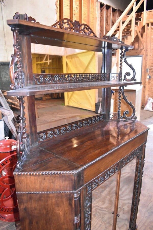 French Antique Pair of Rosewood Corner Cabinets Attributed to Meeks