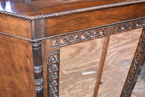 French Antique Pair of Rosewood Corner Cabinets Attributed to Meeks