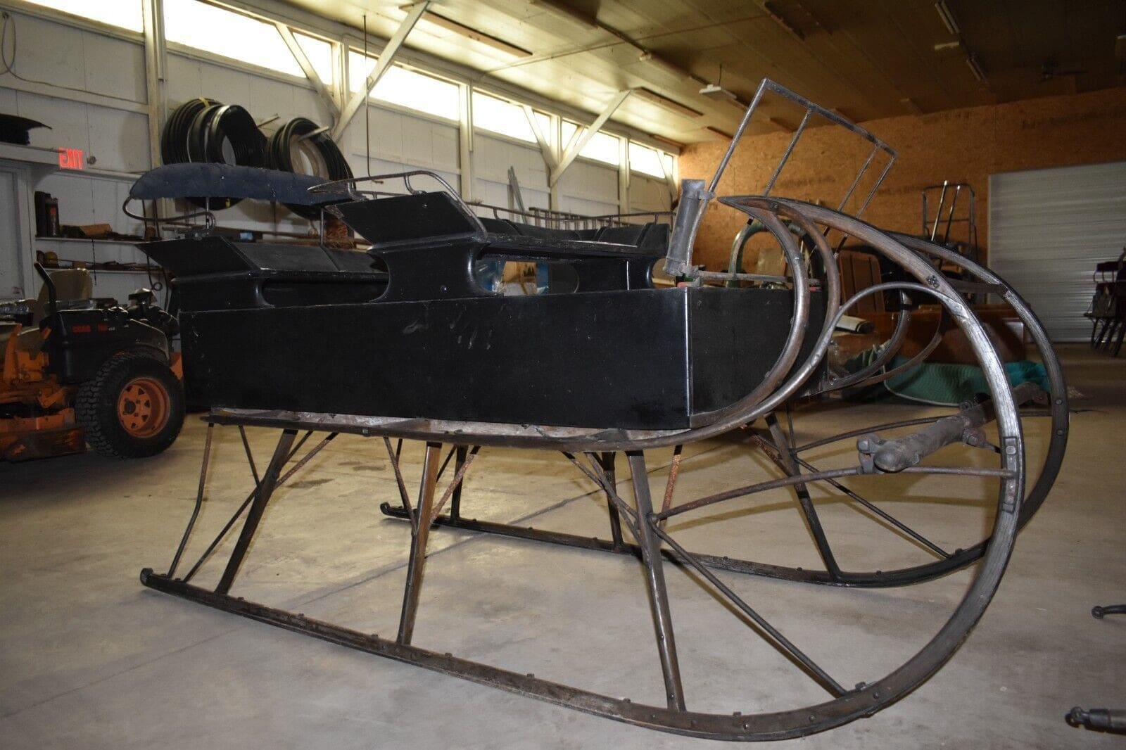 Antique Signed Minter & Stafford 4 Passenger Horse Drawn Sleigh, Farm Wagon