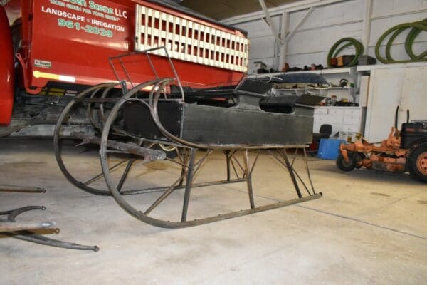 Antique Signed Minter & Stafford 4 Passenger Horse Drawn Sleigh, Farm Wagon