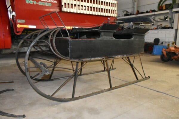 Antique Signed Minter & Stafford 4 Passenger Horse Drawn Sleigh, Farm Wagon