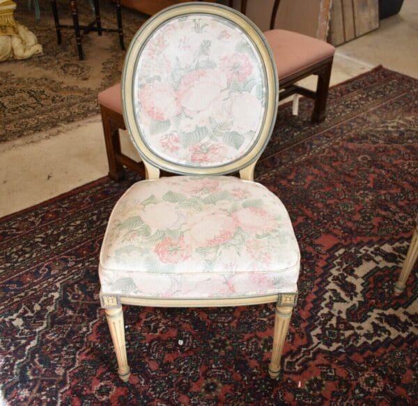 French Country Style Dining Chairs with Floral Print, Set of 6