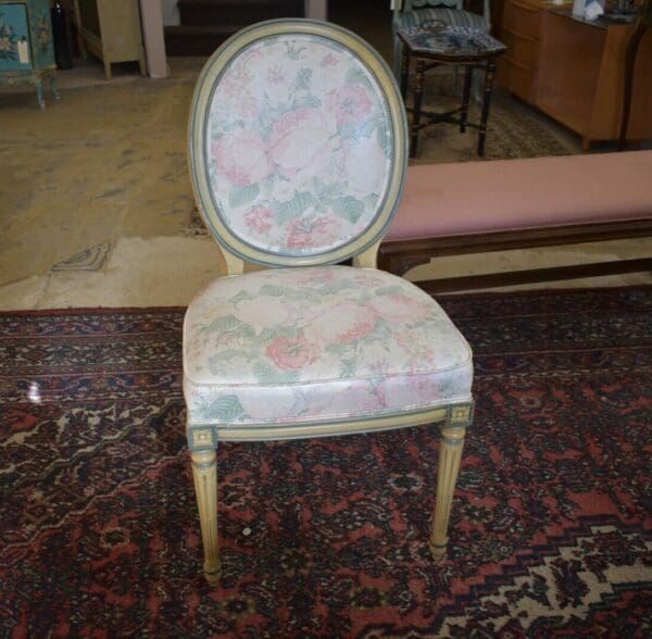 French Country Style Dining Chairs with Floral Print, Set of 6