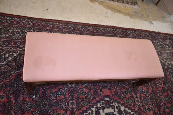 Vintage Henredon Furniture Co Large Pink Upholstered Bench