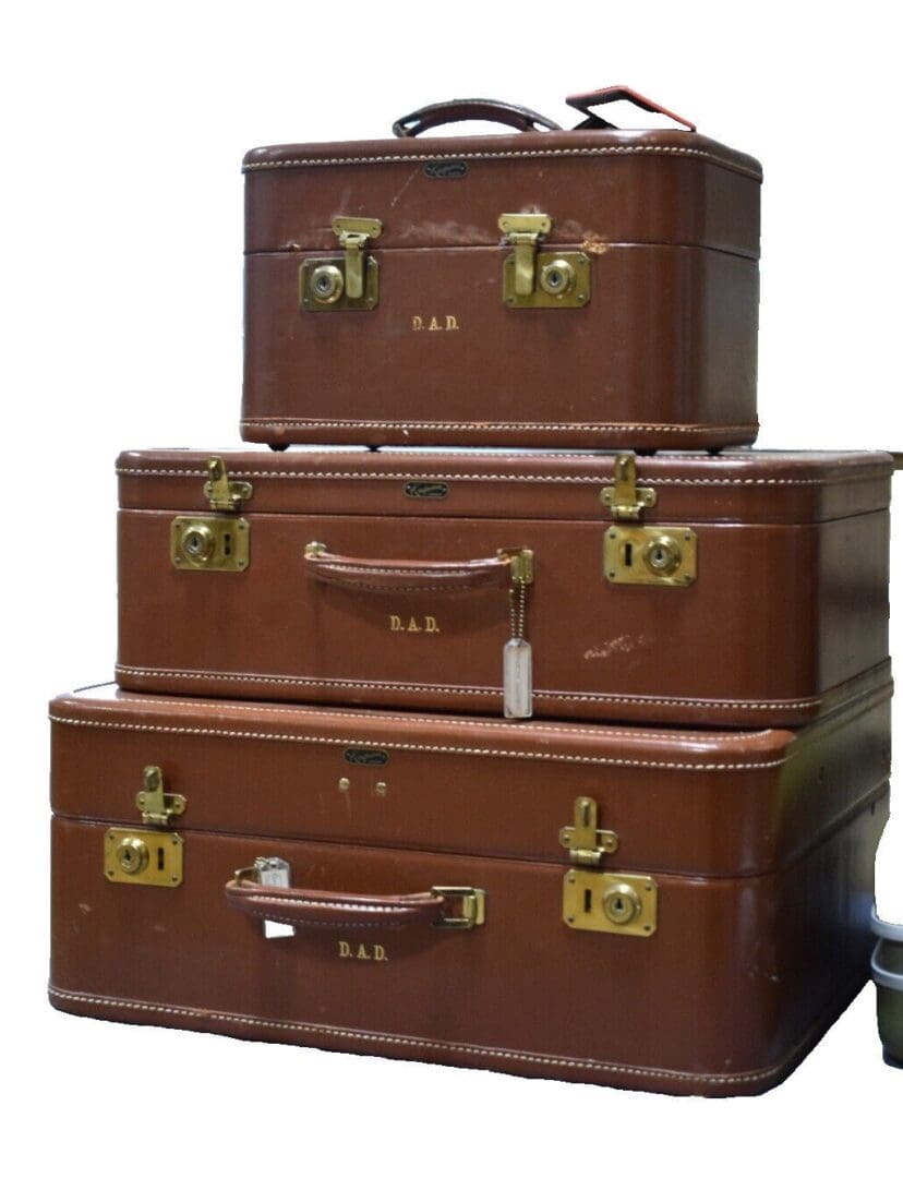 Vintage 3 Piece Mid Century Luggage Set by Kaufman