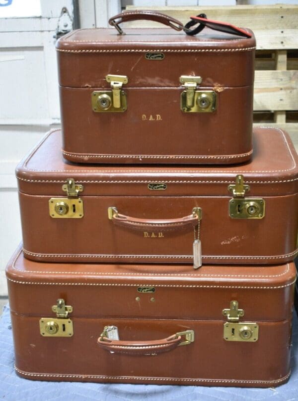 Vintage 3 Piece Mid Century Luggage Set by Kaufman