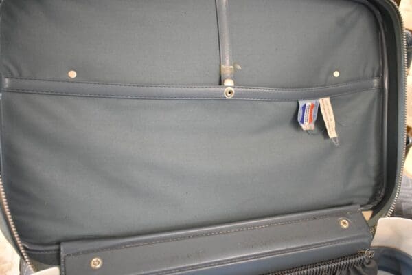 Rare Vintage 1970's Blue Leather Suitcase by American Tourister