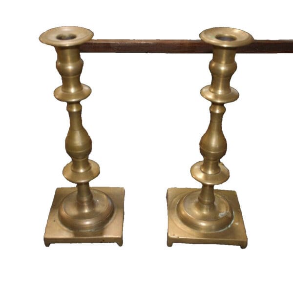 Antique Brass Candlesticks, Set of 2