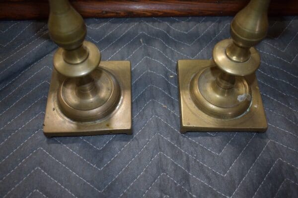 Antique Brass Candlesticks, Set of 2