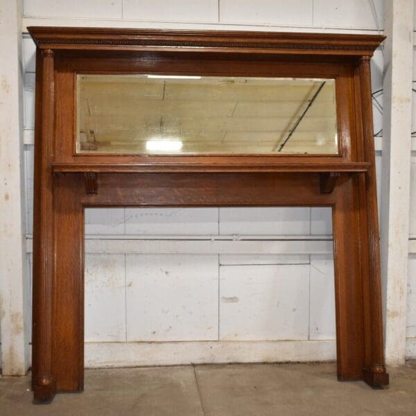 Antique Quarter Sawn Oak Fireplace Mantel