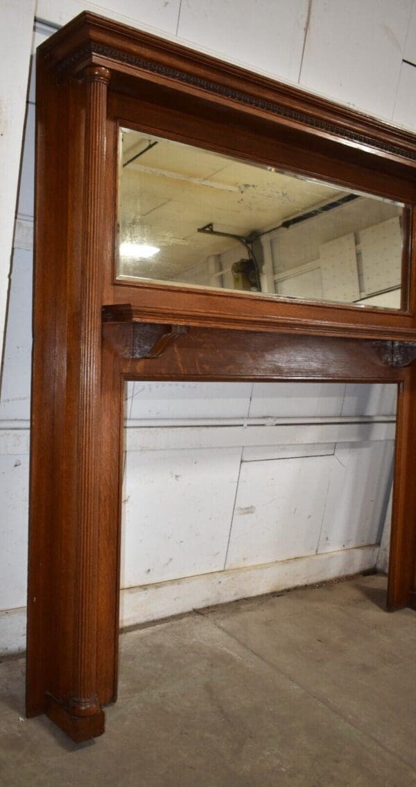 Antique Quarter Sawn Oak Fireplace Mantel