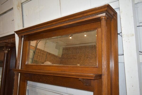 Antique Quarter Sawn Oak Fireplace Mantel