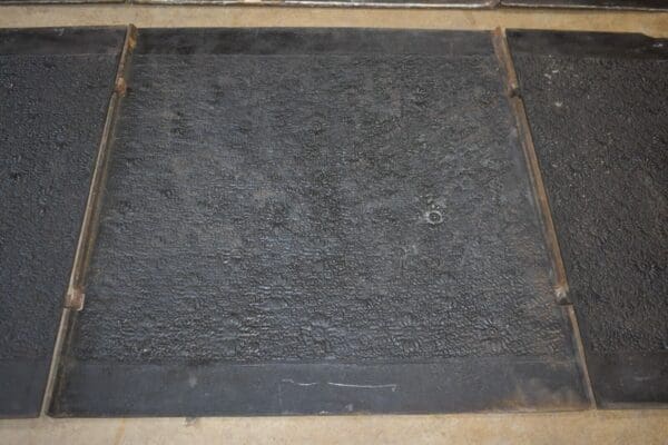 Antique Cast Iron Fireback, Fireplace Surround