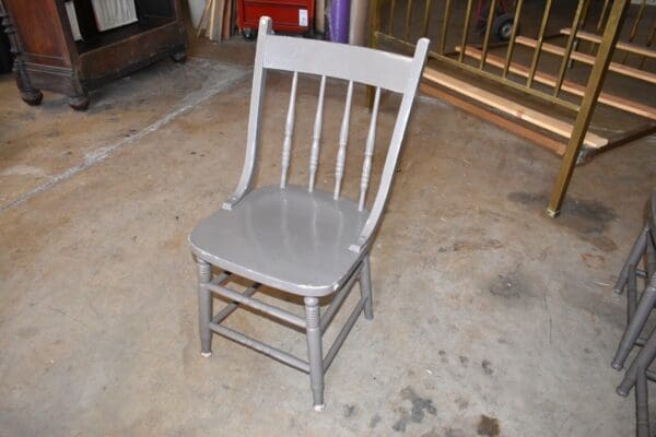 Vintage Gray Dining Side Chairs, Set of 4