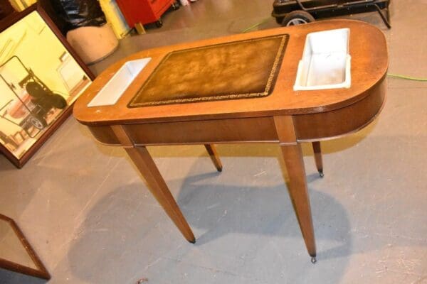 Vintage Plant Stand, Leather Top Table, Home Office