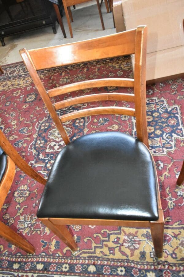 Vintage Pub Style Chairs by Hale, East Arlington VT, Black upholstery