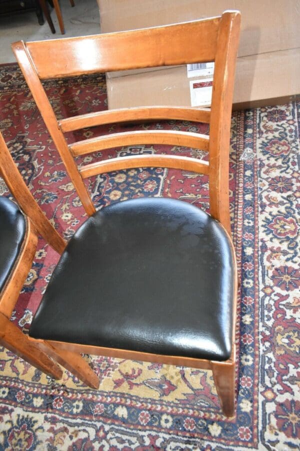 Vintage Pub Style Chairs by Hale, East Arlington VT, Black upholstery