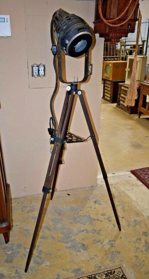 Steampunk Adjustable Antique Tripod Floor Lamp, Industrial Lighting