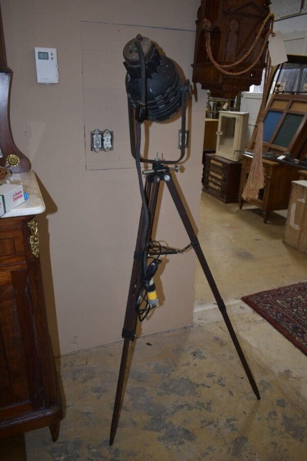 Steampunk Adjustable Antique Tripod Floor Lamp, Industrial Lighting