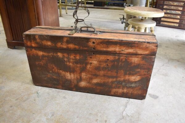 Antique Wood Carpenter's Toolbox, Chest Trunk