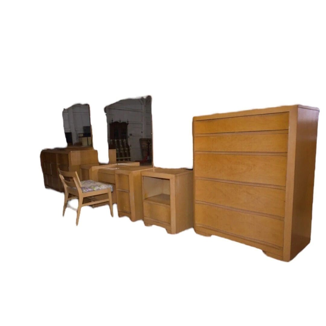 Mid Century Modern Basic Witz Co, Blonde Bedroom furniture set