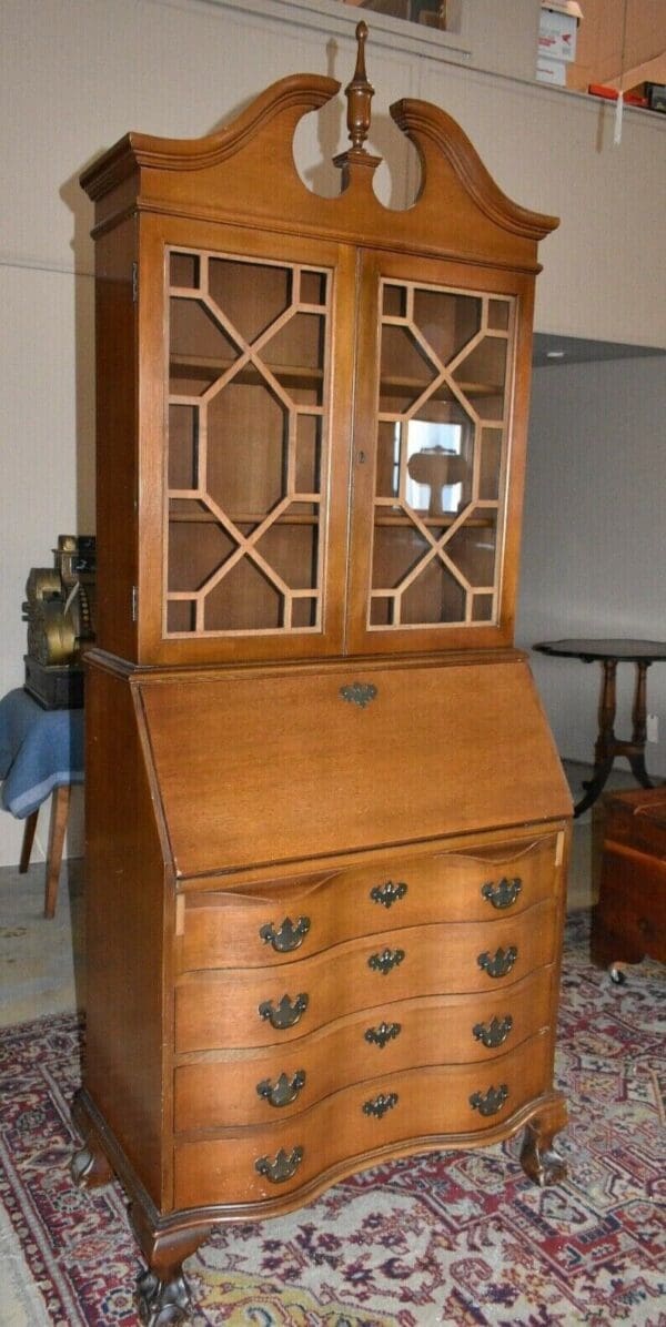 Vintage Walnut Drop Front Secretary Desk by J.B. Van Sciver