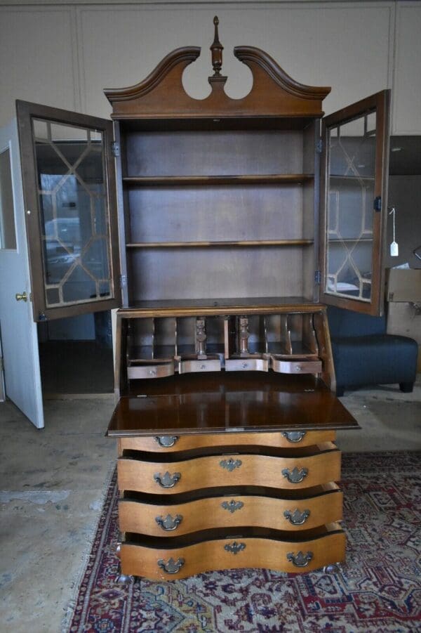 Vintage Walnut Drop Front Secretary Desk by J.B. Van Sciver