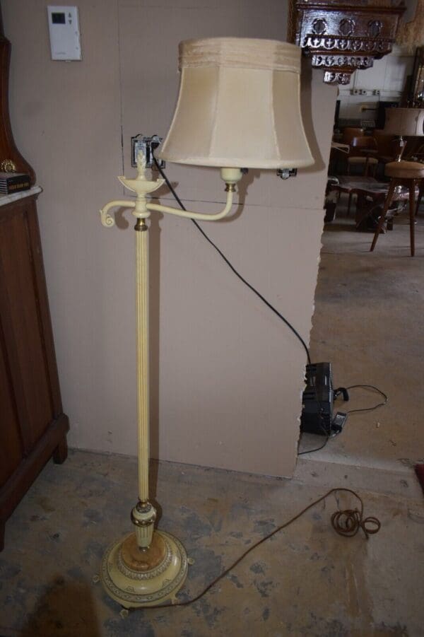 Vintage Ivory Swing Arm Floor Lamp