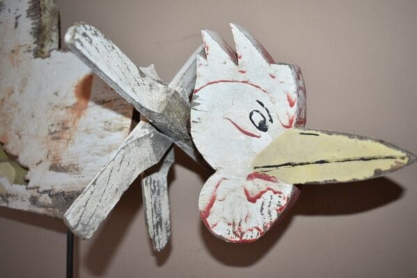 Vintage Handmade Custom Chicken Whirligig, Yard Art