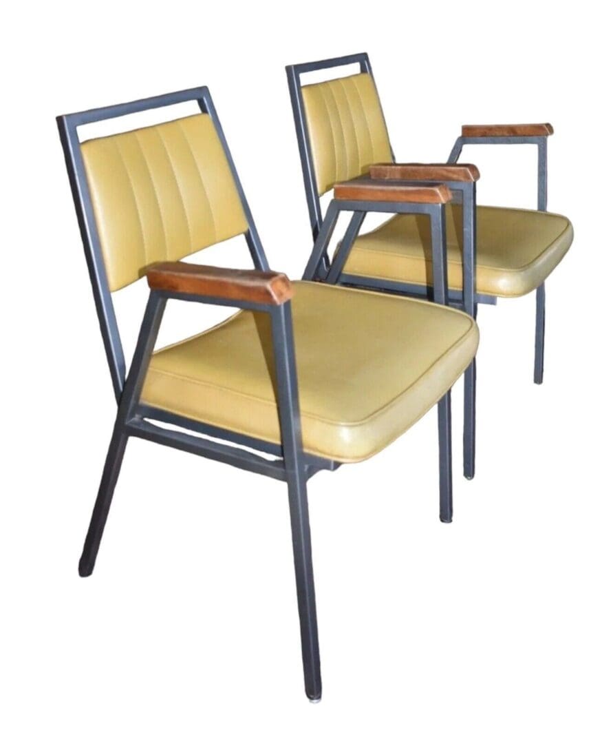 Tri-Par Mfg Co, Chicago Hello Mid Century Office Chairs, A Pair, Metal Frame