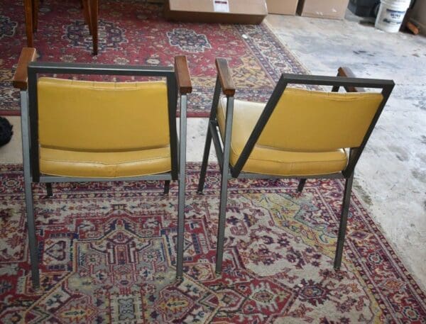 Tri-Par Mfg Co, Chicago Hello Mid Century Office Chairs, A Pair, Metal Frame