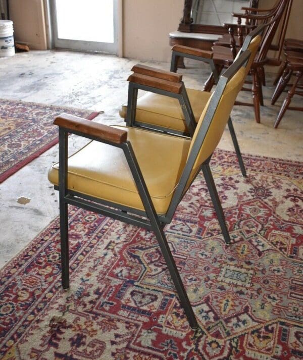 Tri-Par Mfg Co, Chicago Hello Mid Century Office Chairs, A Pair, Metal Frame