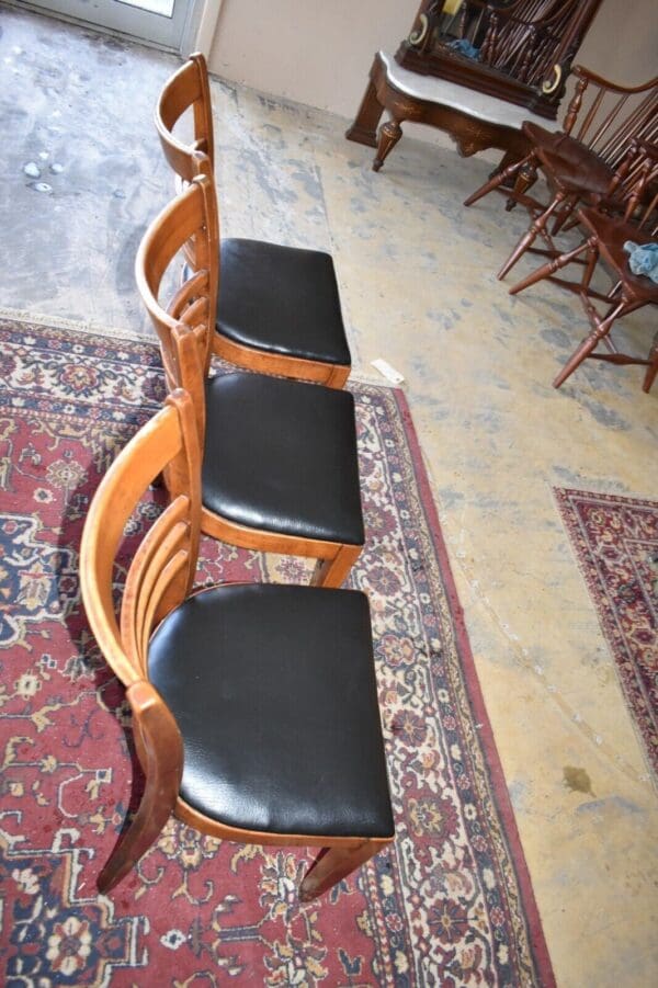 Vintage Pub Style Chairs by Hale, East Arlington VT, Black upholstery