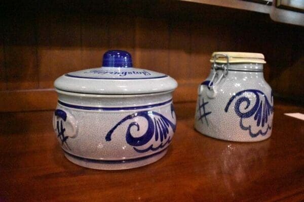 5 Vintage Pieces of Staffel Stoneware Mid century Modern 1950's W Germany Blue