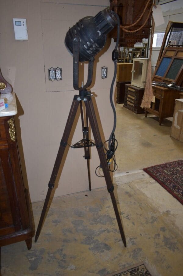 Steampunk Adjustable Antique Tripod Floor Lamp, Industrial Lighting