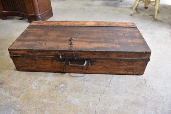 Antique Wood Carpenter's Toolbox, Chest Trunk