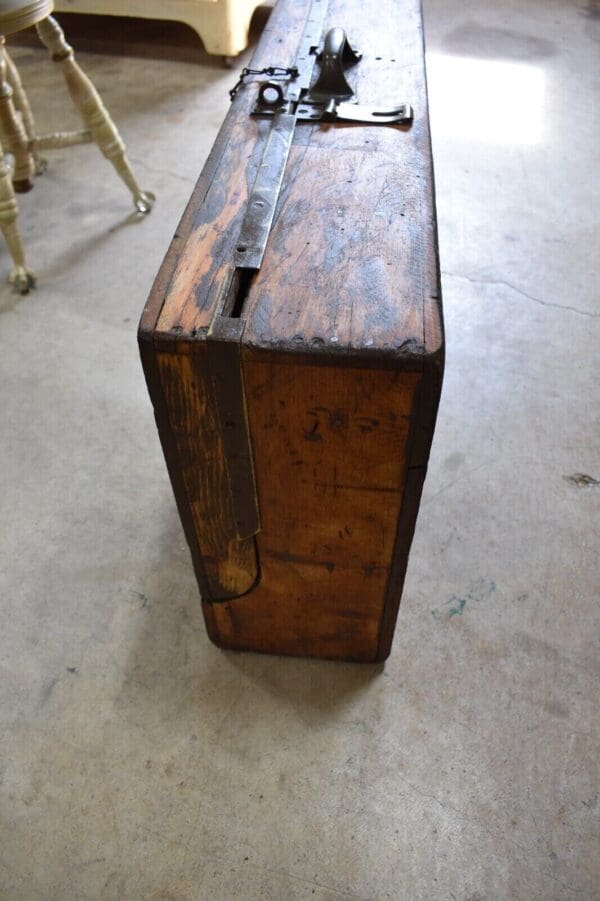 Antique Wood Carpenter's Toolbox, Chest Trunk