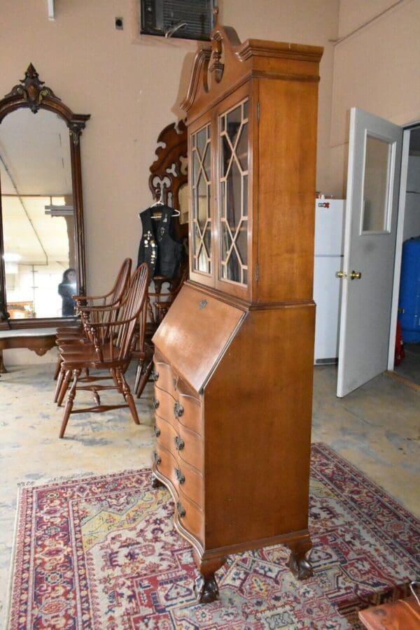 Vintage Walnut Drop Front Secretary Desk by J.B. Van Sciver