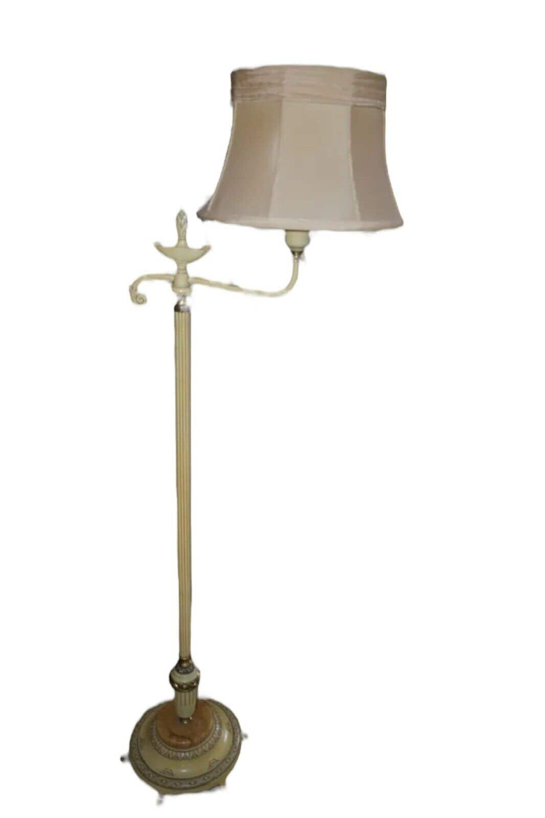 Vintage Ivory Swing Arm Floor Lamp