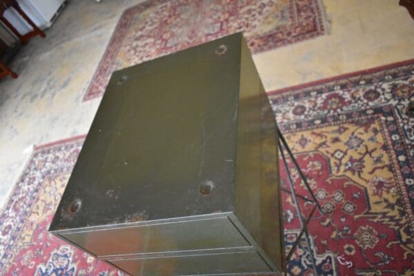 Mid Century Green Metal Stacking File Cabinet on Legs, Remington Rand USA