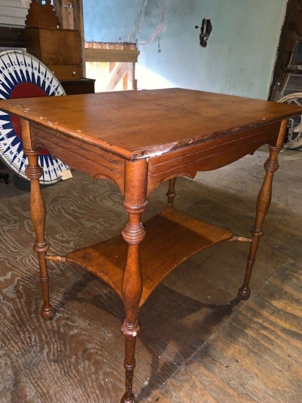 Antique Early Ball & Stick Table Vintage Furniture