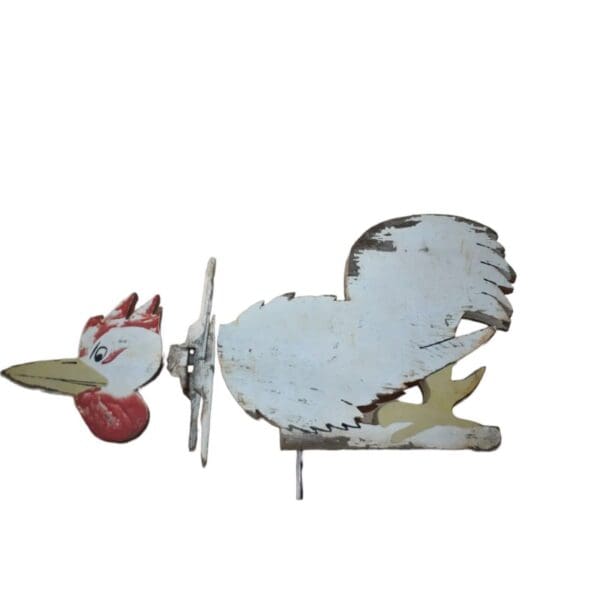 Vintage Handmade Custom Chicken Whirligig, Yard Art