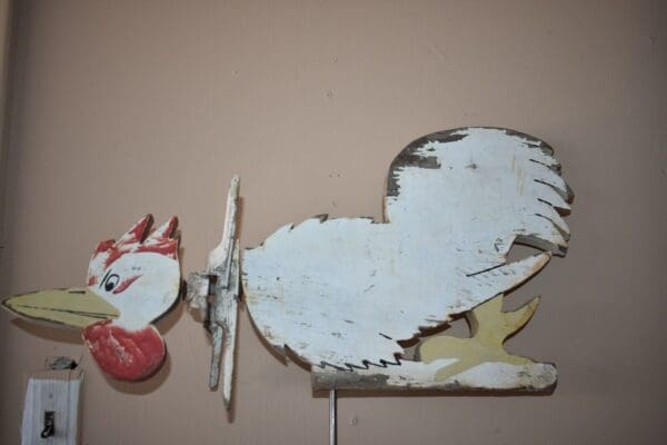 Vintage Handmade Custom Chicken Whirligig, Yard Art