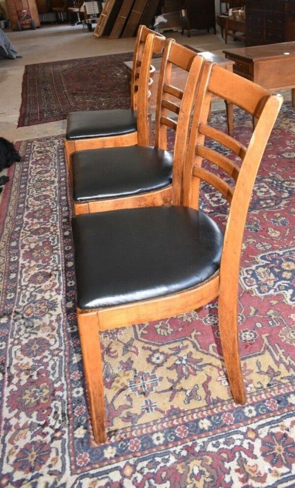 Vintage Pub Style Chairs by Hale, East Arlington VT, Black upholstery