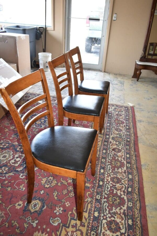 Vintage Pub Style Chairs by Hale, East Arlington VT, Black upholstery