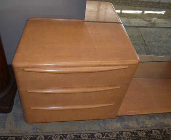 Mid-Century Heywood Wakefield Vanity with Mirror, Champagne