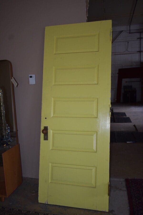 Tall Wooden Antique 5-Panel Door